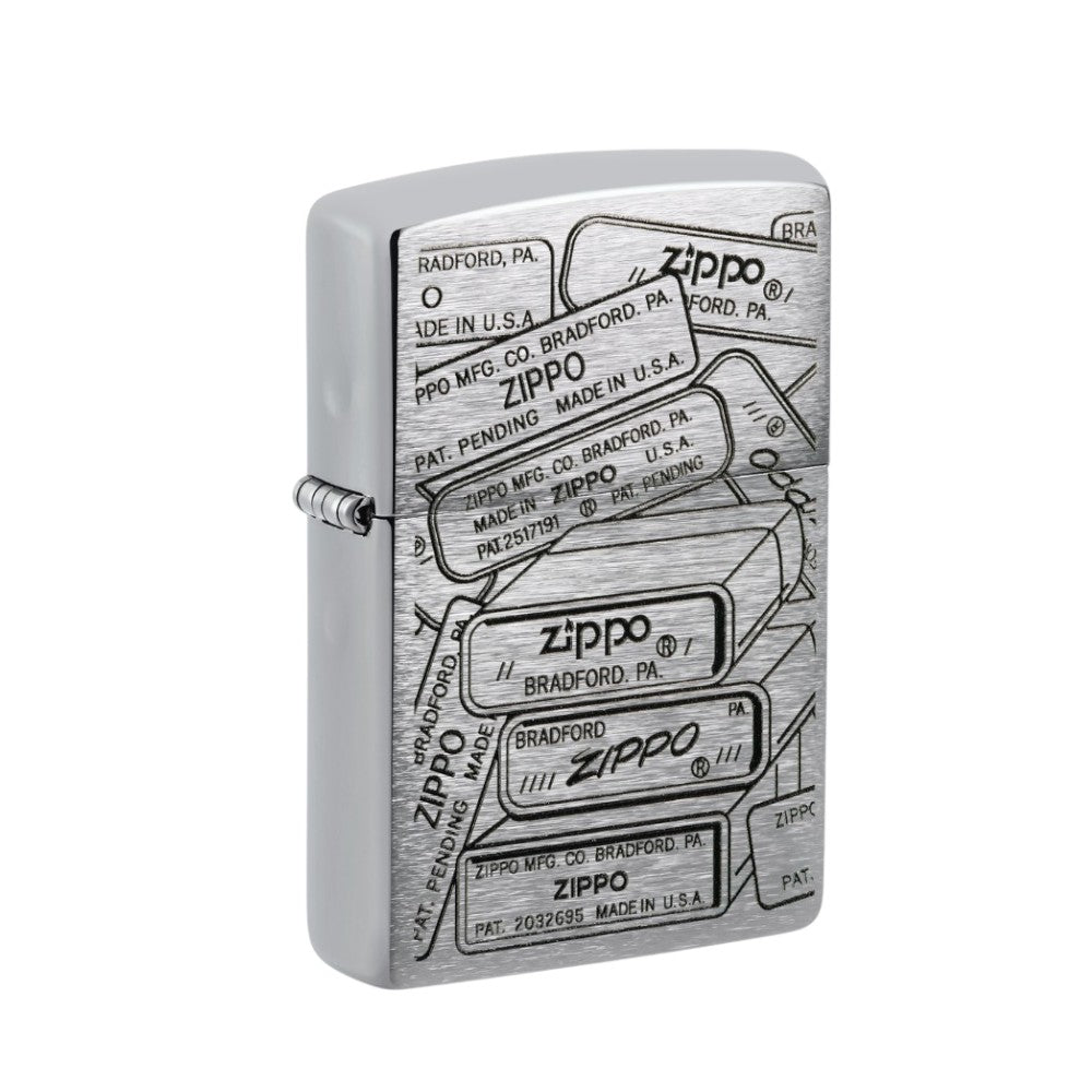 ENCENDEDOR ZIPPO BASES LOGOS PLATEADO 48713
