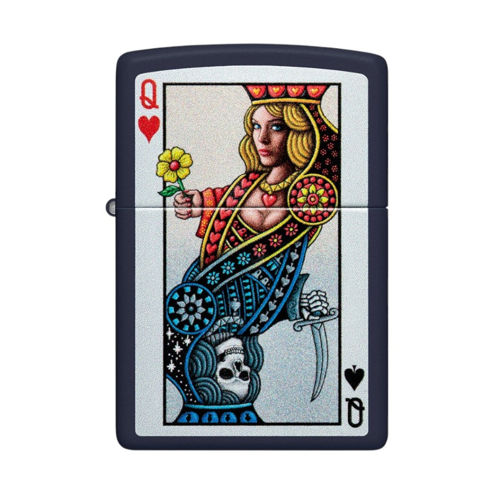 ENCENDEDOR ZIPPO CARTA Q REINA Y CALAVERA 48723