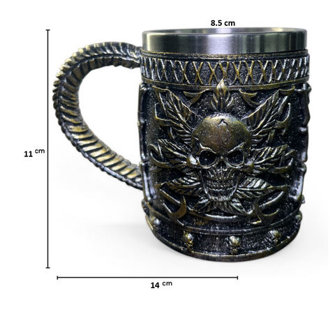 TAZA CALAVERA PLATEADA VTR 868