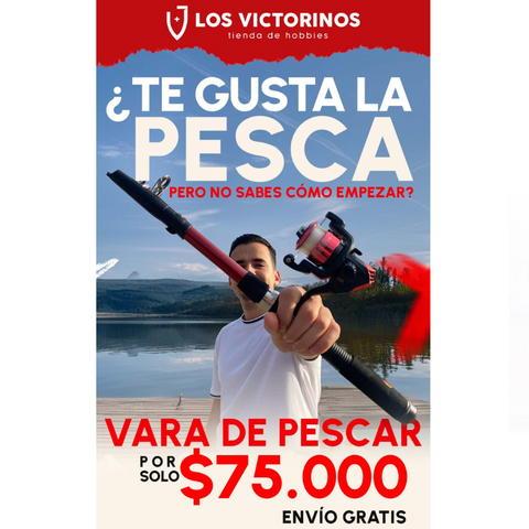 Combo de pesca económico, caña de pesca Telescópica + Carrete