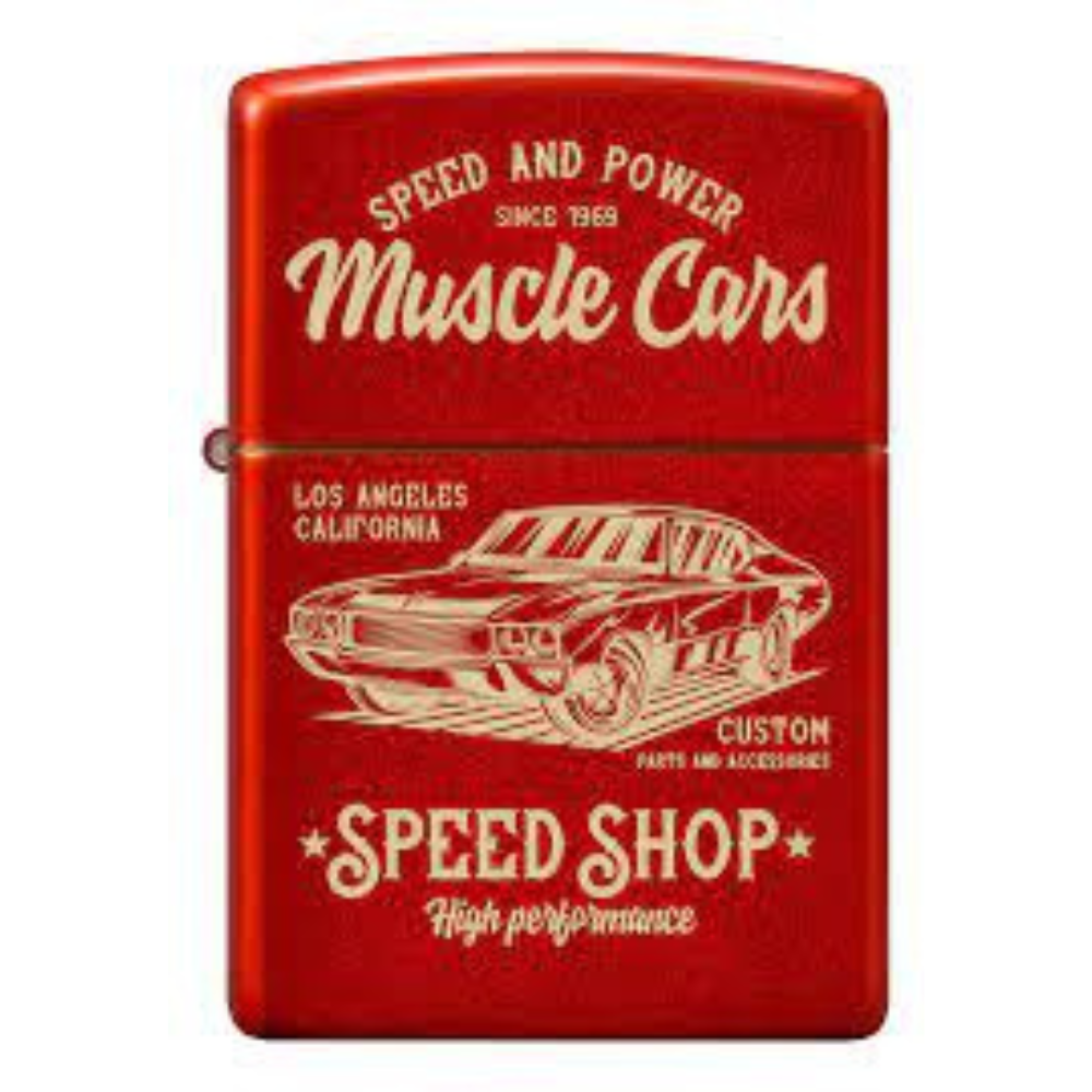 Encendedor Zippo Muscle Car Rojo Metalico Cod 48523
