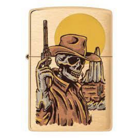 Encendedor Zippo Calavera Vaquero Dorada Cod 48519