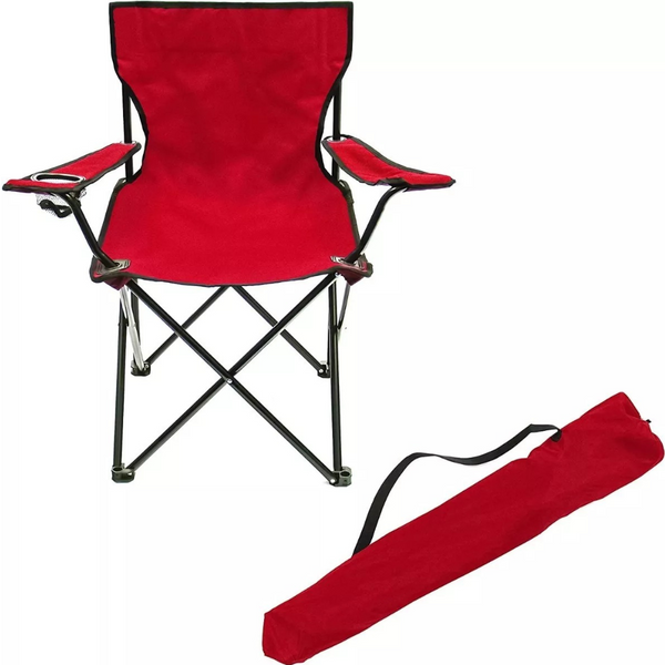 Kit de 4 Sillas y Mesa Plegable CJR Camping Rojo