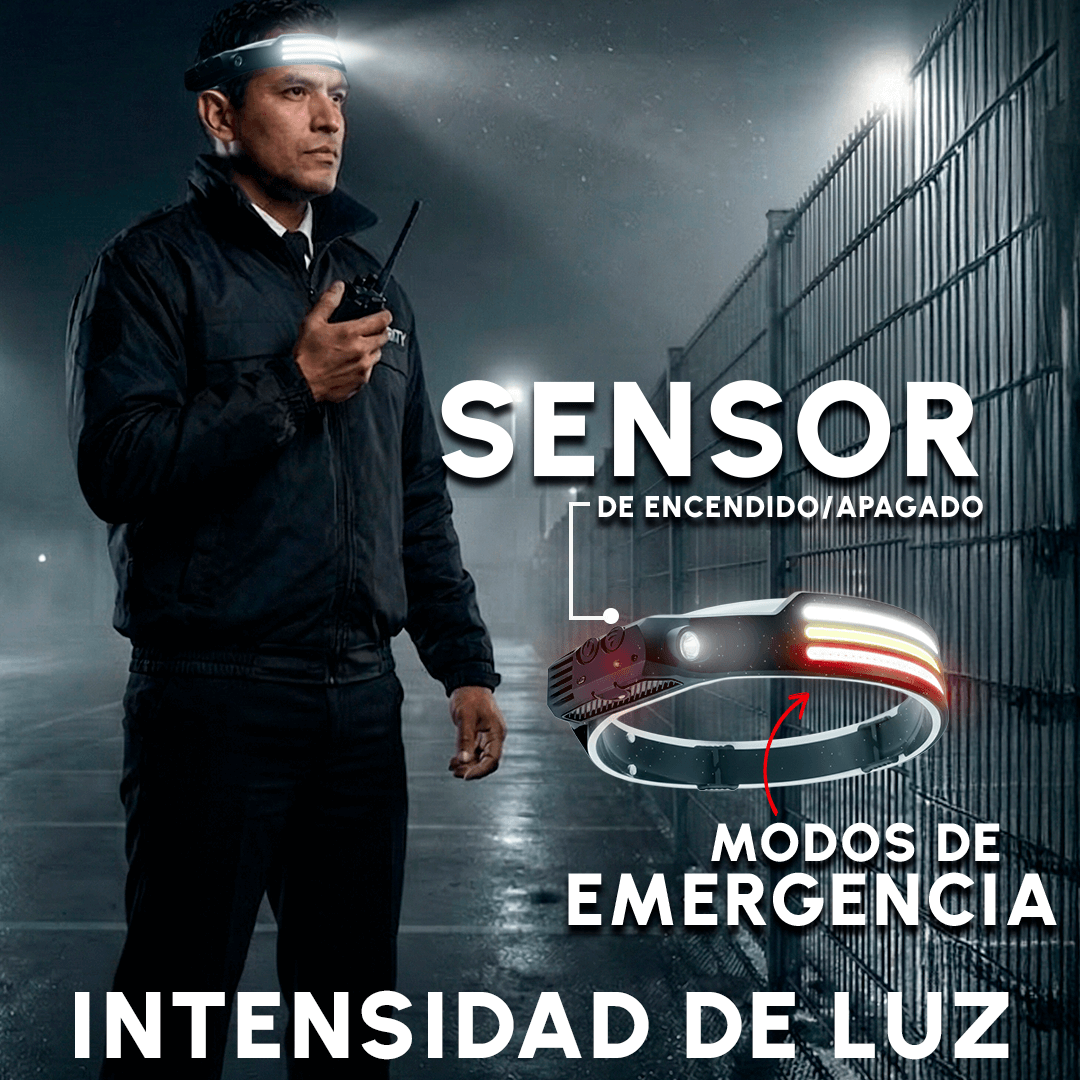 Linterna Frontal LED con Sensor