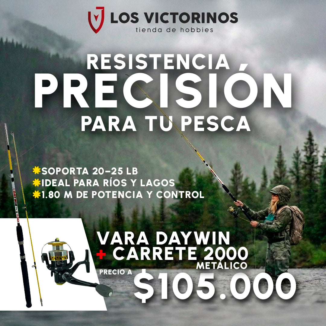 COMBO CAÑA DE PESCA DAYWIN + CARRETE 2000