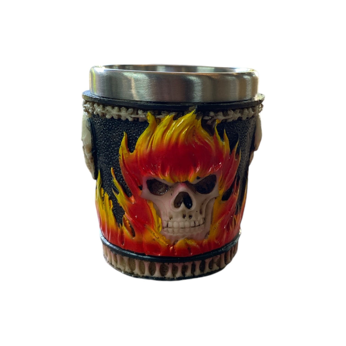 Copa Decorativa Calavera en Llamas