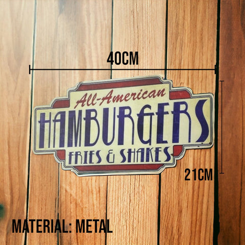 Placa Decorativa Metálica Hamburguesa VTR-473