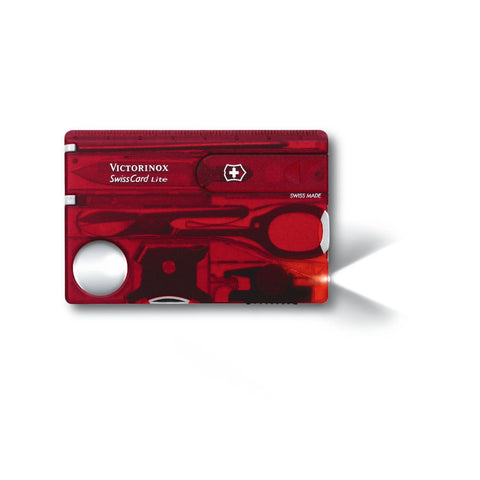 SWISSCARD LITE VICTORINOX ROJO TRANSPARENTE 0.7300.T