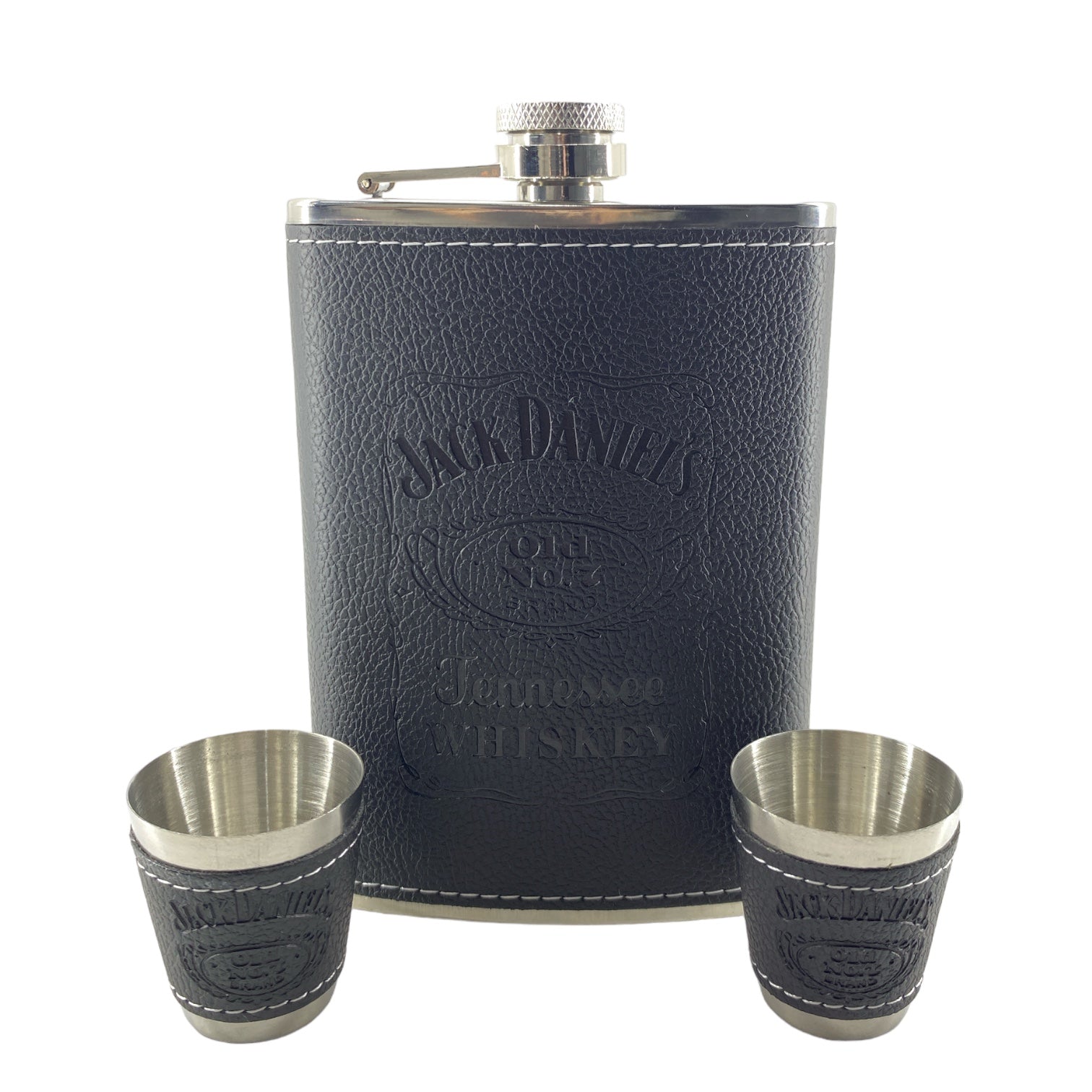 Whiskera Jack Daniel's cuero negra + 2 copas VIC-74