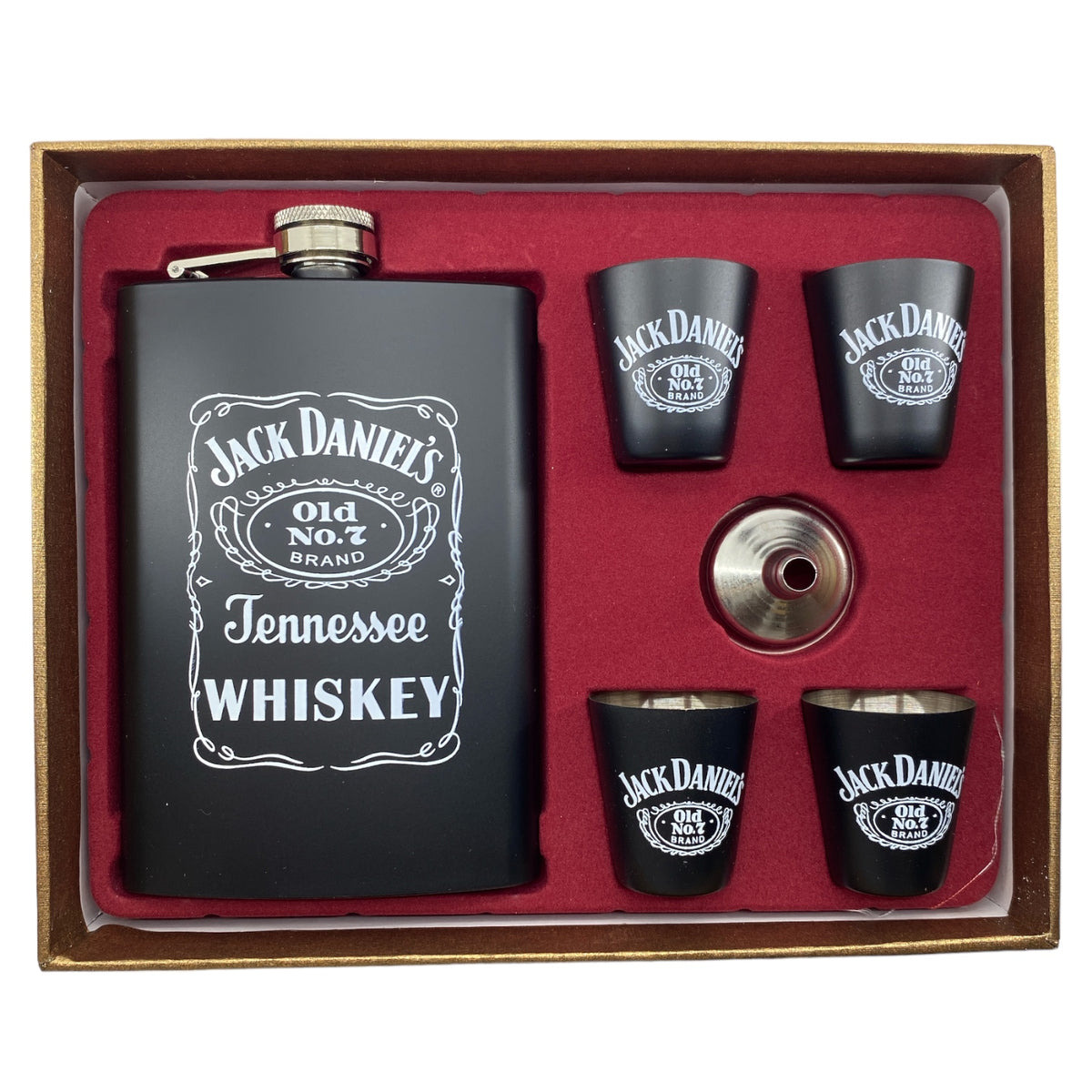 Whiskera Jack Daniel's negra + 4 copas + embudo VIC-81