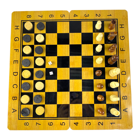 Juego de ajedrez madera mediano 3 en 1 VTR-107